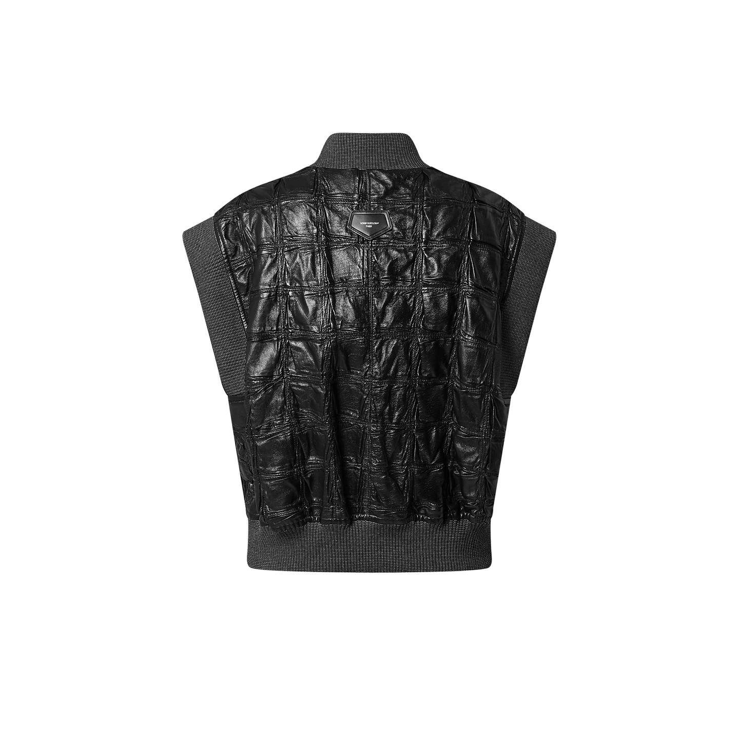 Check Leather Sleeveless Jacket Women ReadytoWear LOUIS VUITTON